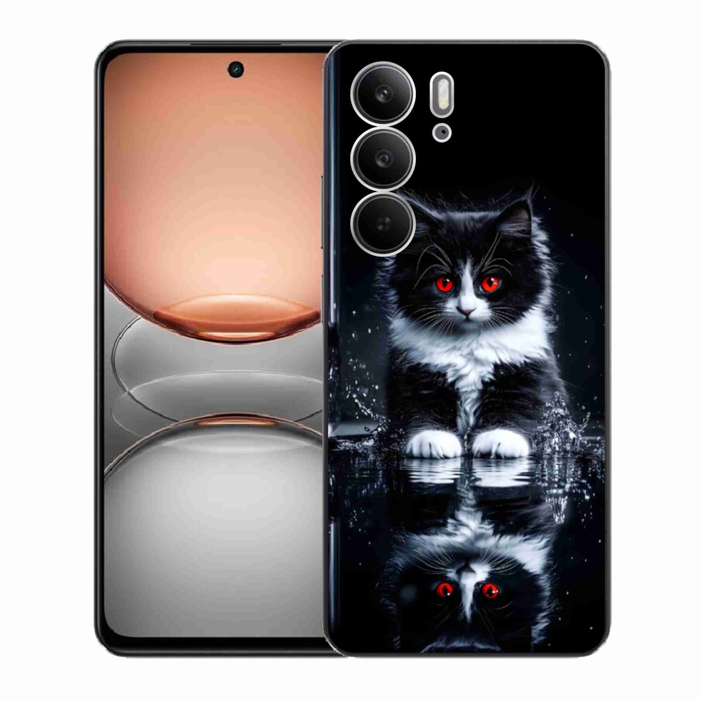 Gelový kryt mmCase na Realme C75 - černobílé kotě