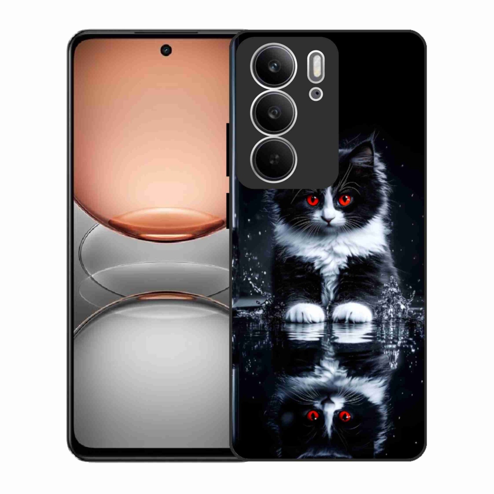 Gelový kryt mmCase na Realme C75 - černobílé kotě