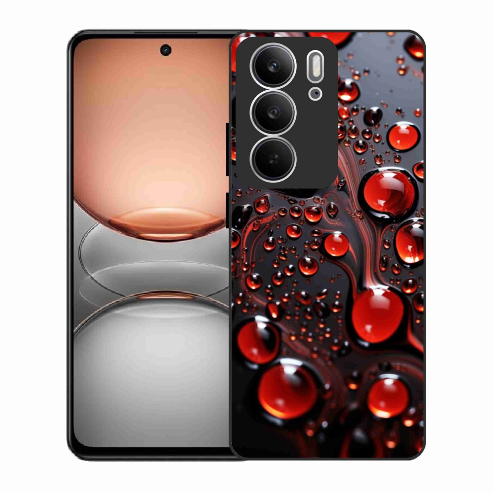 Gelový kryt mmCase na Realme C75 - červené kapky 2