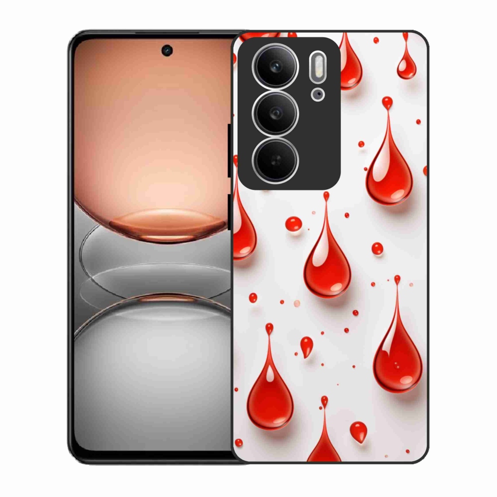 Gelový kryt mmCase na Realme C75 - červené kapky