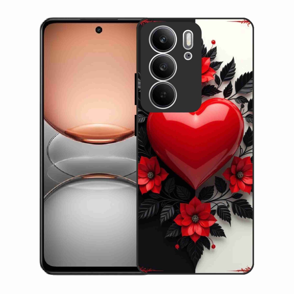 Gelový kryt mmCase na Realme C75 - červené srdce
