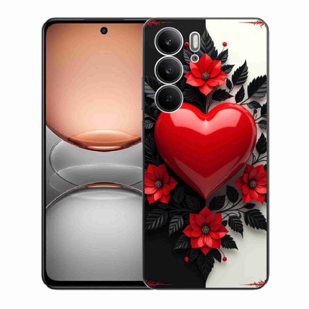 Gelový kryt mmCase na Realme C75 - červené srdce