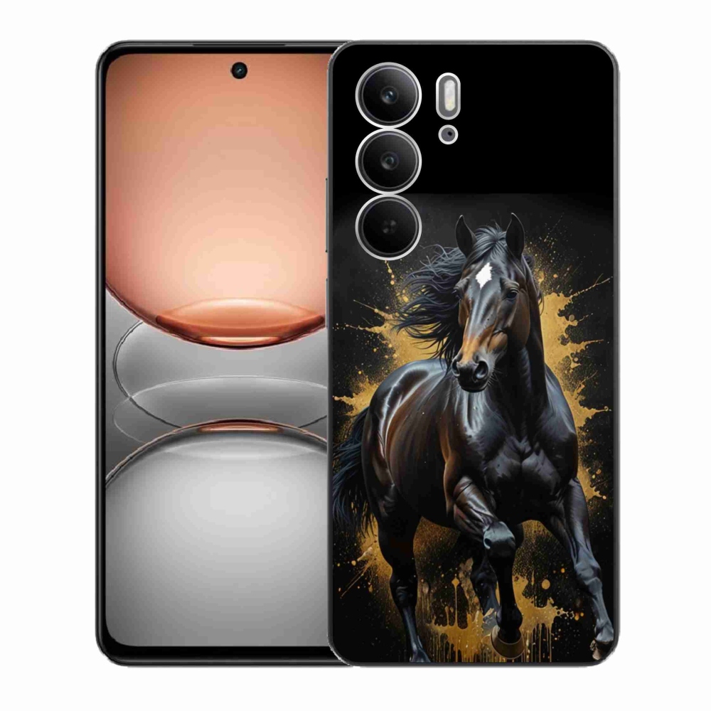 Gelový kryt mmCase na Realme C75 - elegantní černý hřebec