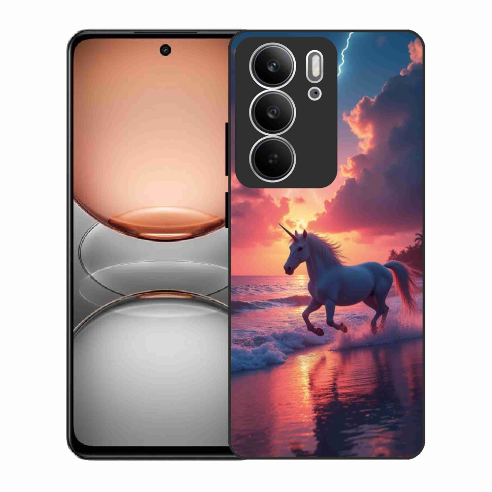 Gelový kryt mmCase na Realme C75 - jednorožec na pláži