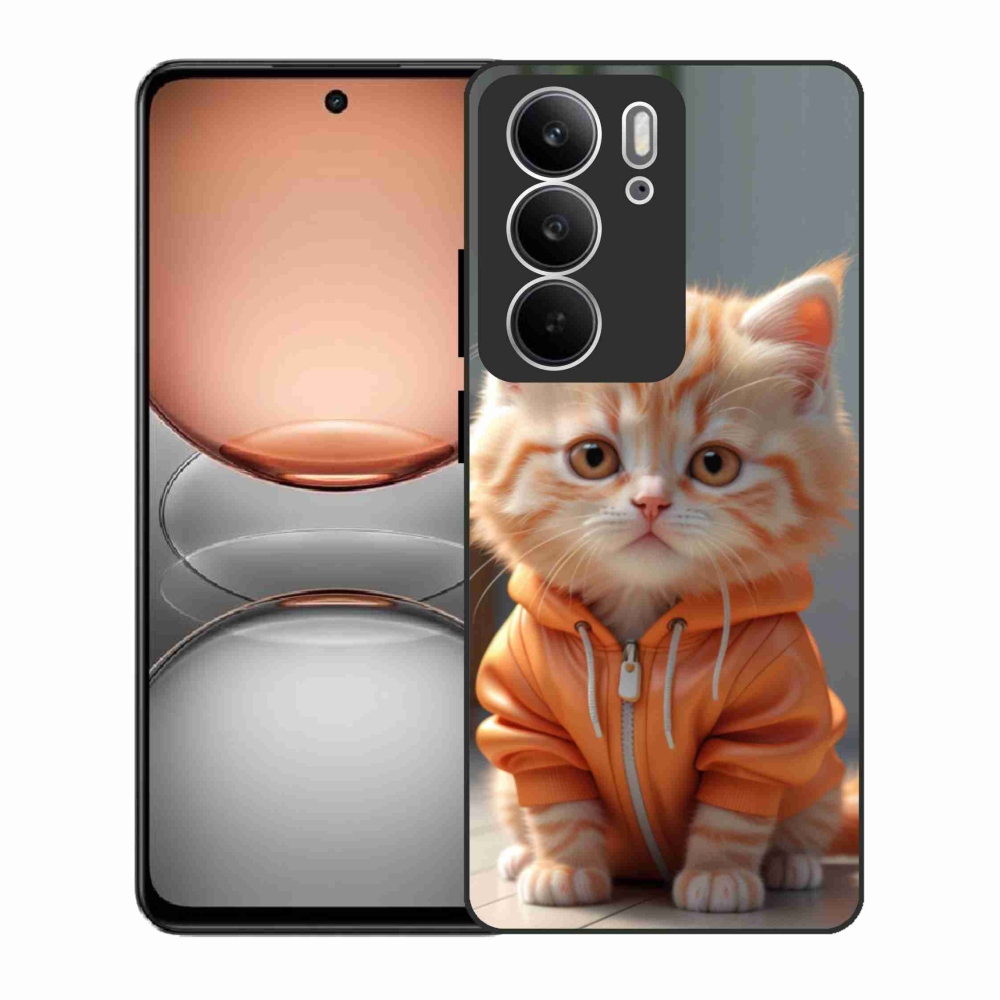 Gelový kryt mmCase na Realme C75 - kotě v mikině