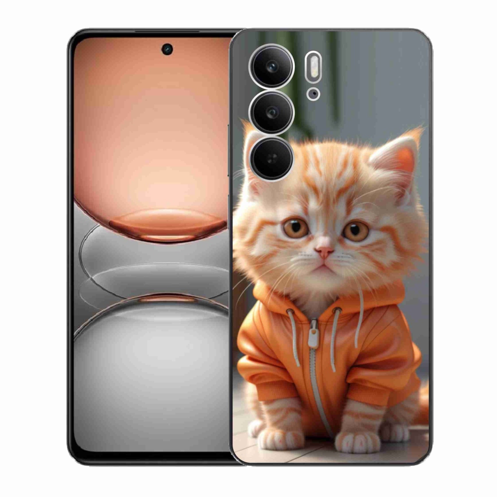 Gelový kryt mmCase na Realme C75 - kotě v mikině