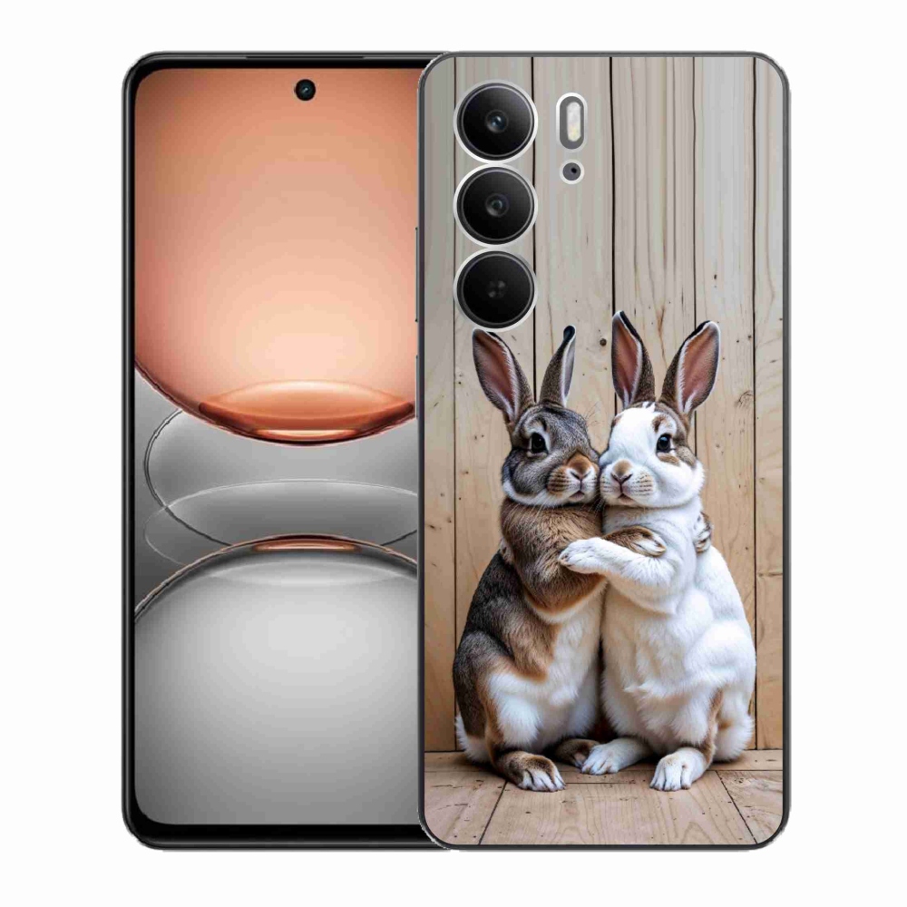 Gelový kryt mmCase na Realme C75 - králičí pár