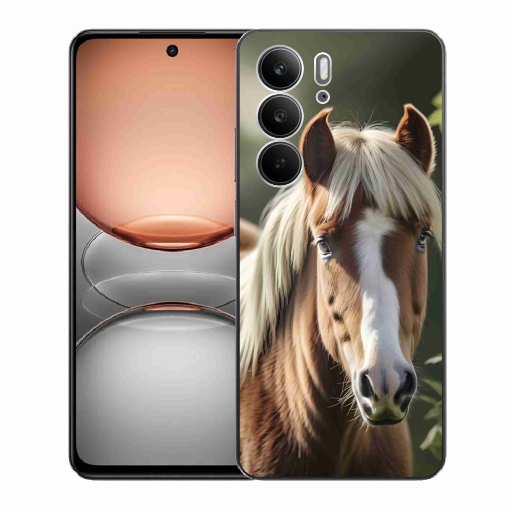 Gelový kryt mmCase na Realme C75 - kůň se světlou hřívou