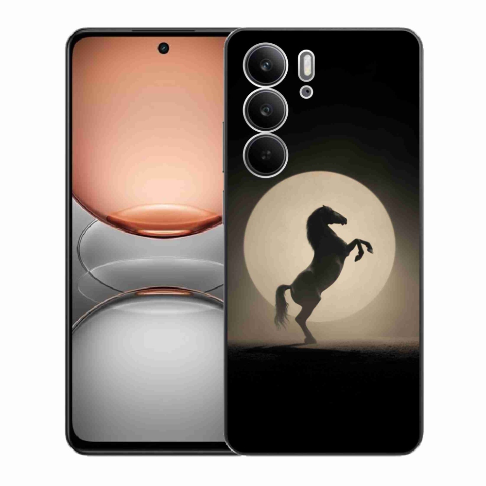 Gelový kryt mmCase na Realme C75 - kůň v siluetě