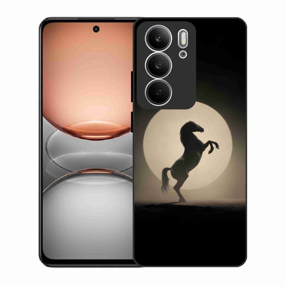 Gelový kryt mmCase na Realme C75 - kůň v siluetě