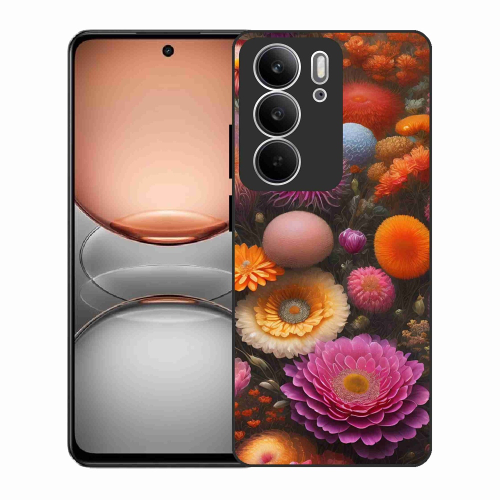 Gelový kryt mmCase na Realme C75 - květinová kompozice