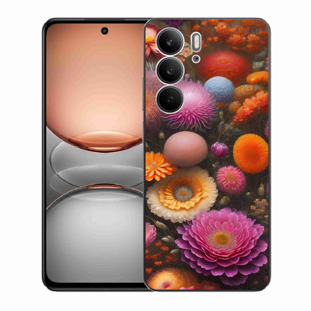 Gelový kryt mmCase na Realme C75 - květinová kompozice