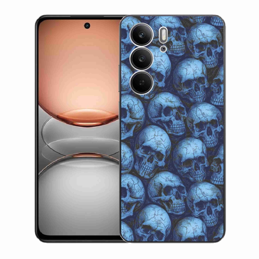 Gelový kryt mmCase na Realme C75 - lebky