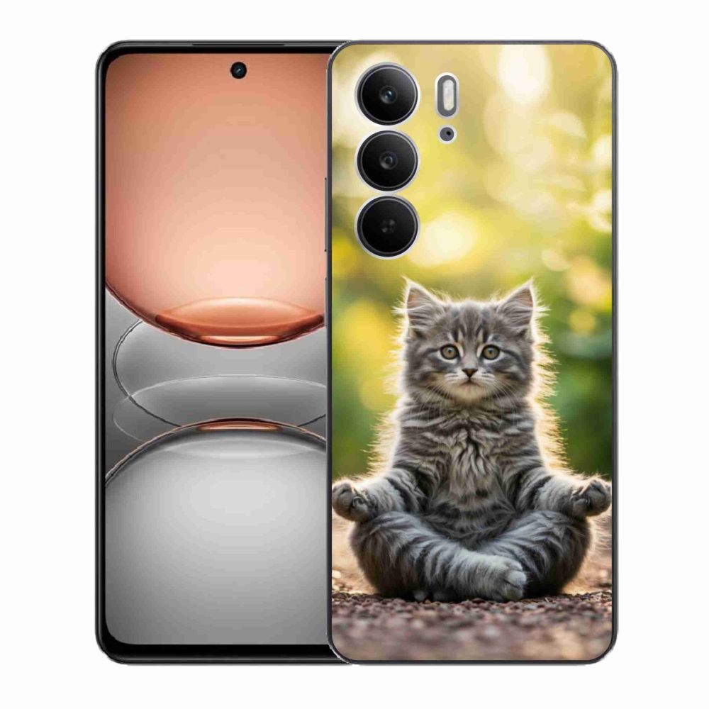 Gelový kryt mmCase na Realme C75 - meditující kotě