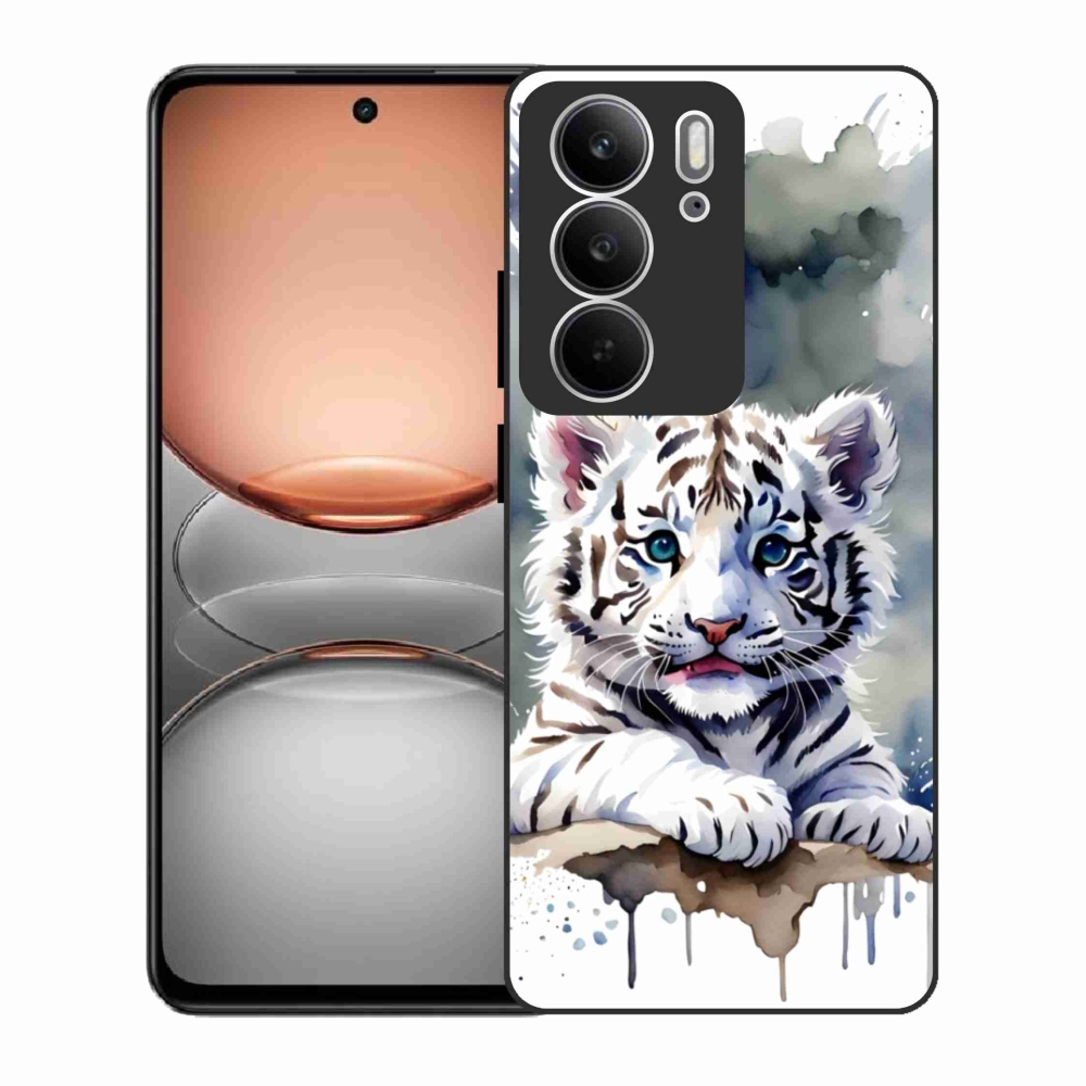 Gelový kryt mmCase na Realme C75 - mládě bílého tygra