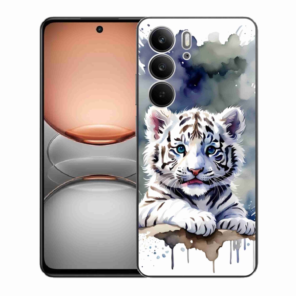 Gelový kryt mmCase na Realme C75 - mládě bílého tygra