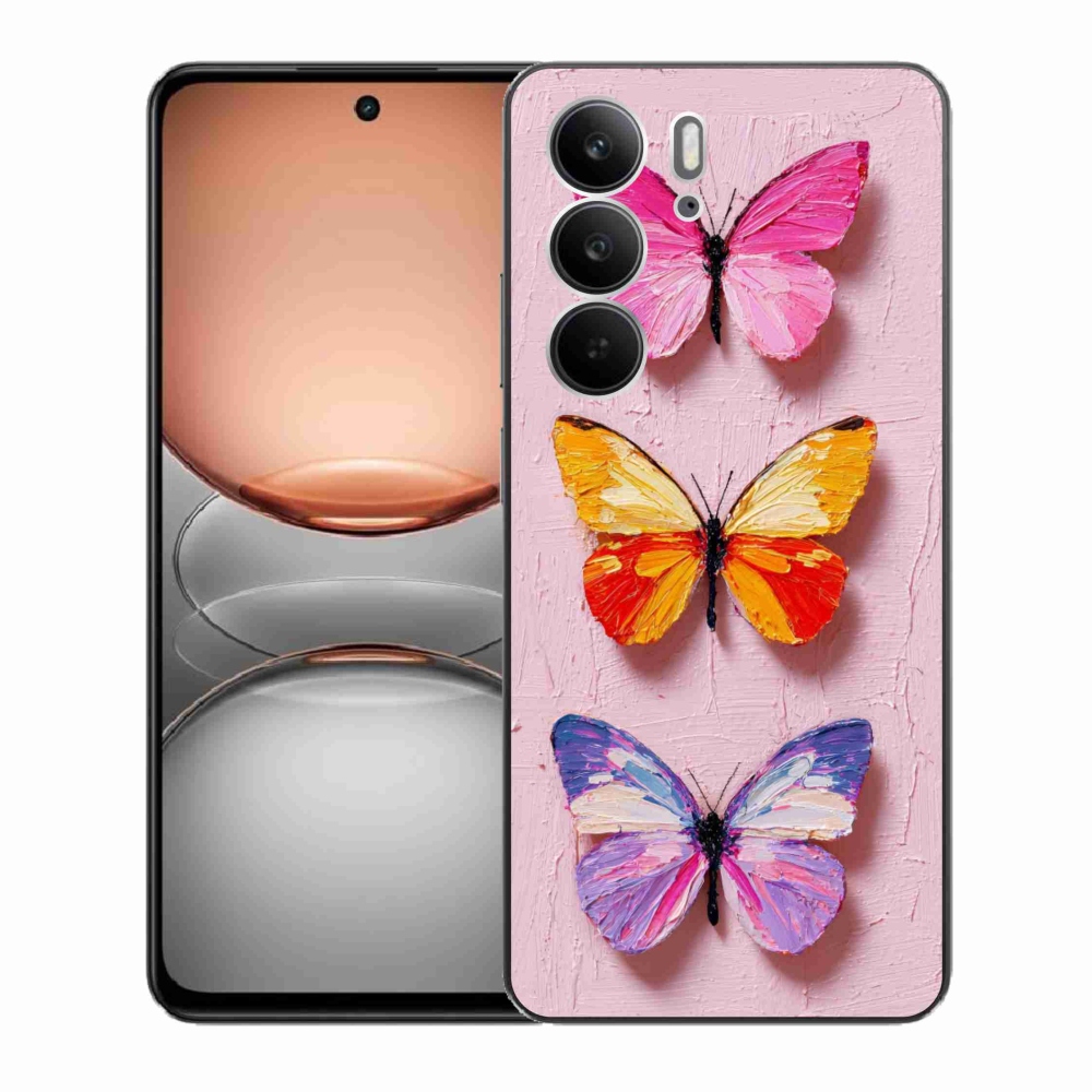 Gelový kryt mmCase na Realme C75 - motýlí trojice