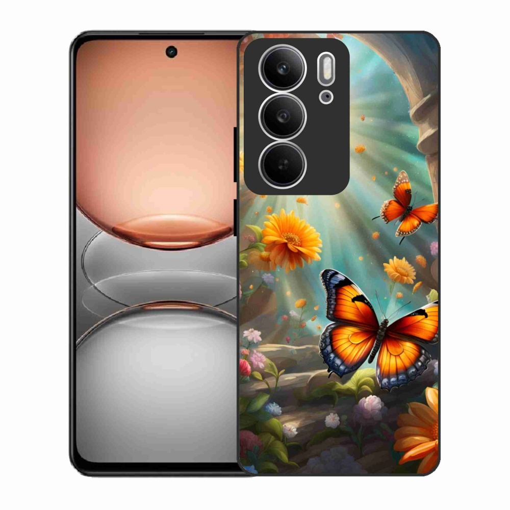 Gelový kryt mmCase na Realme C75 - motýlí zahrada 2