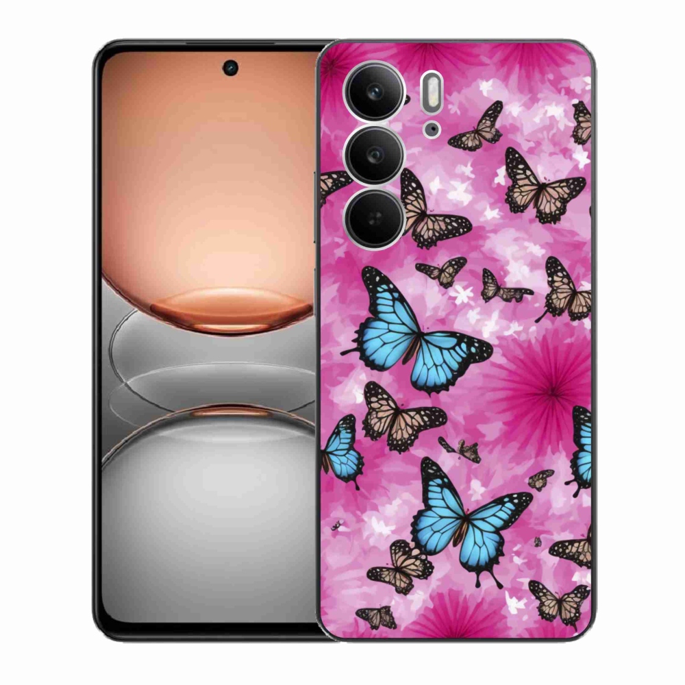 Gelový kryt mmCase na Realme C75 - motýlí zahrada