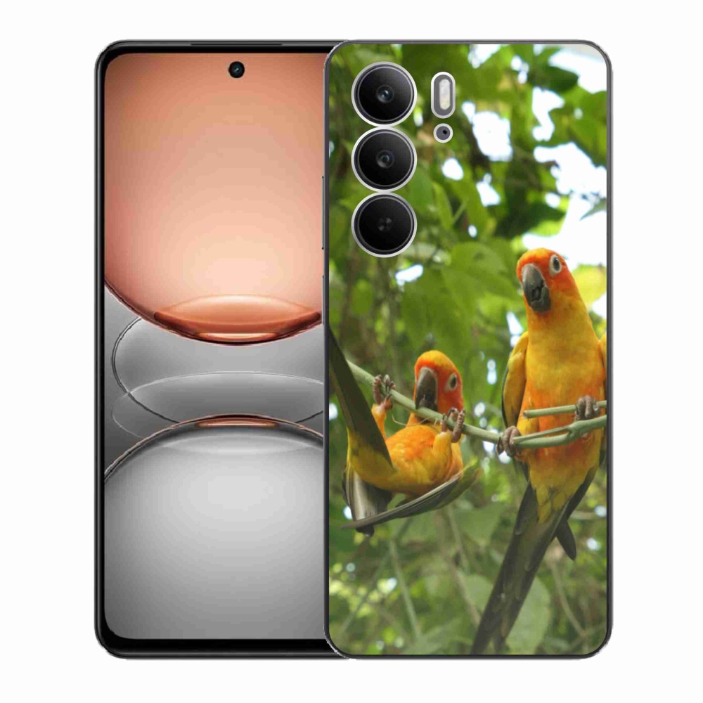 Gelový kryt mmCase na Realme C75 - papoušci aratingy