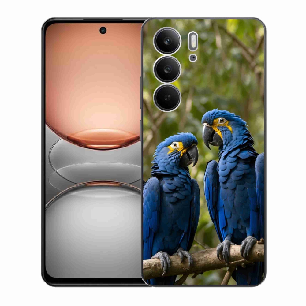 Gelový kryt mmCase na Realme C75 - papouščí duo