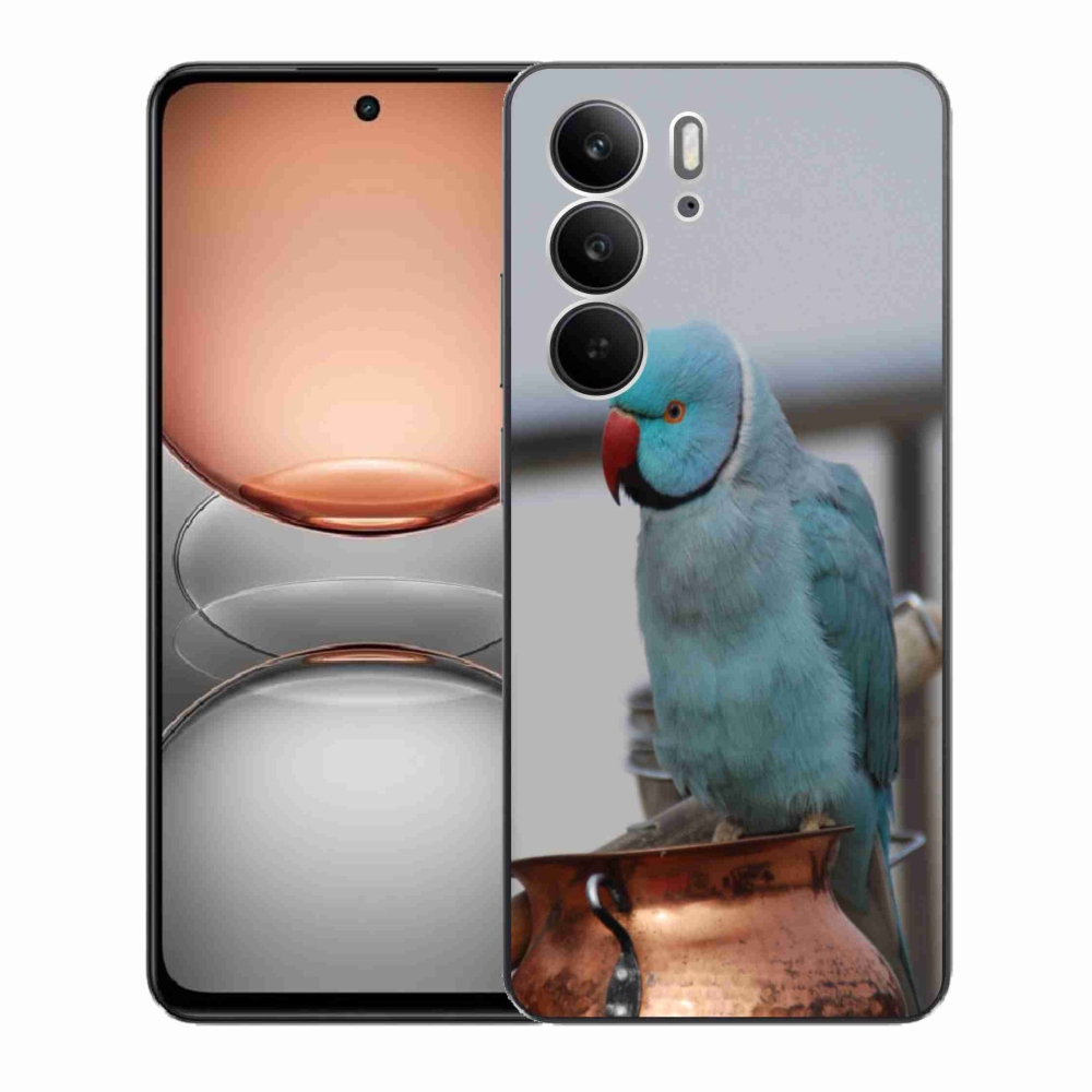 Gelový kryt mmCase na Realme C75 - papoušek alexandr modrý