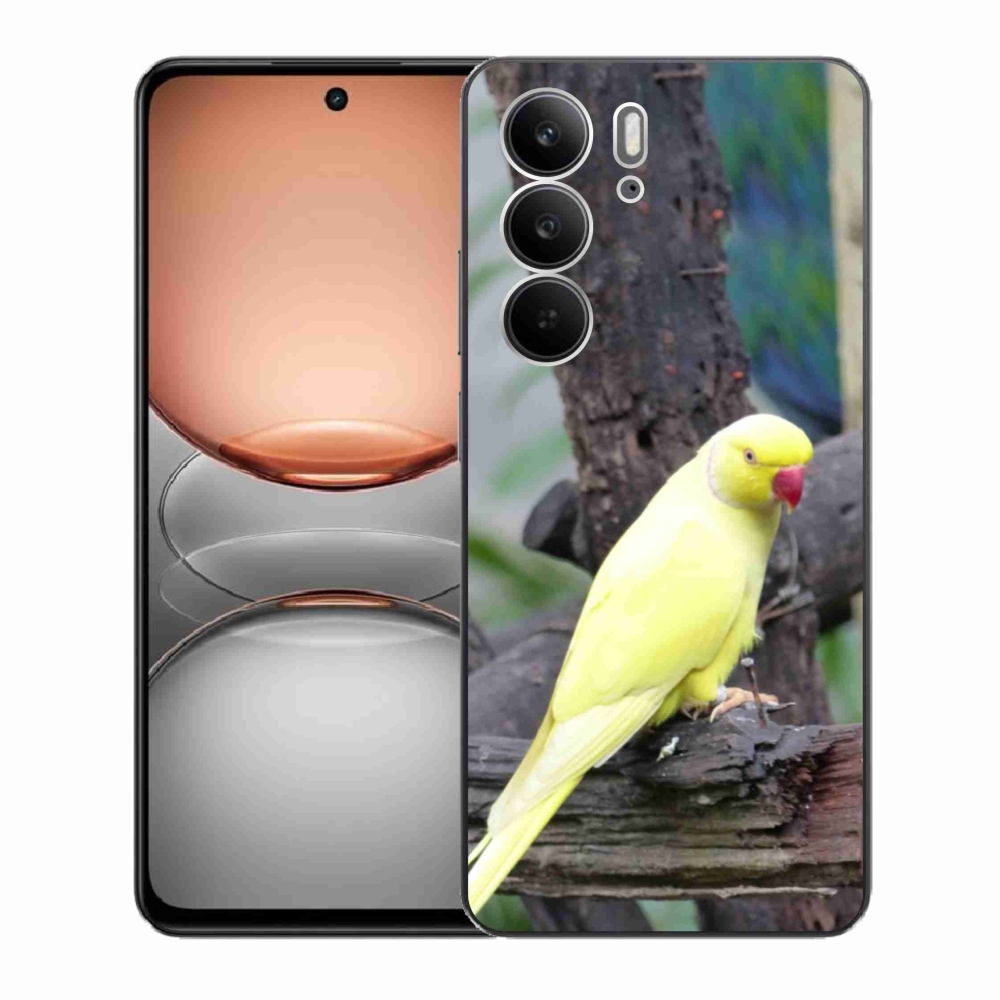 Gelový kryt mmCase na Realme C75 - papoušek alexandr žlutý