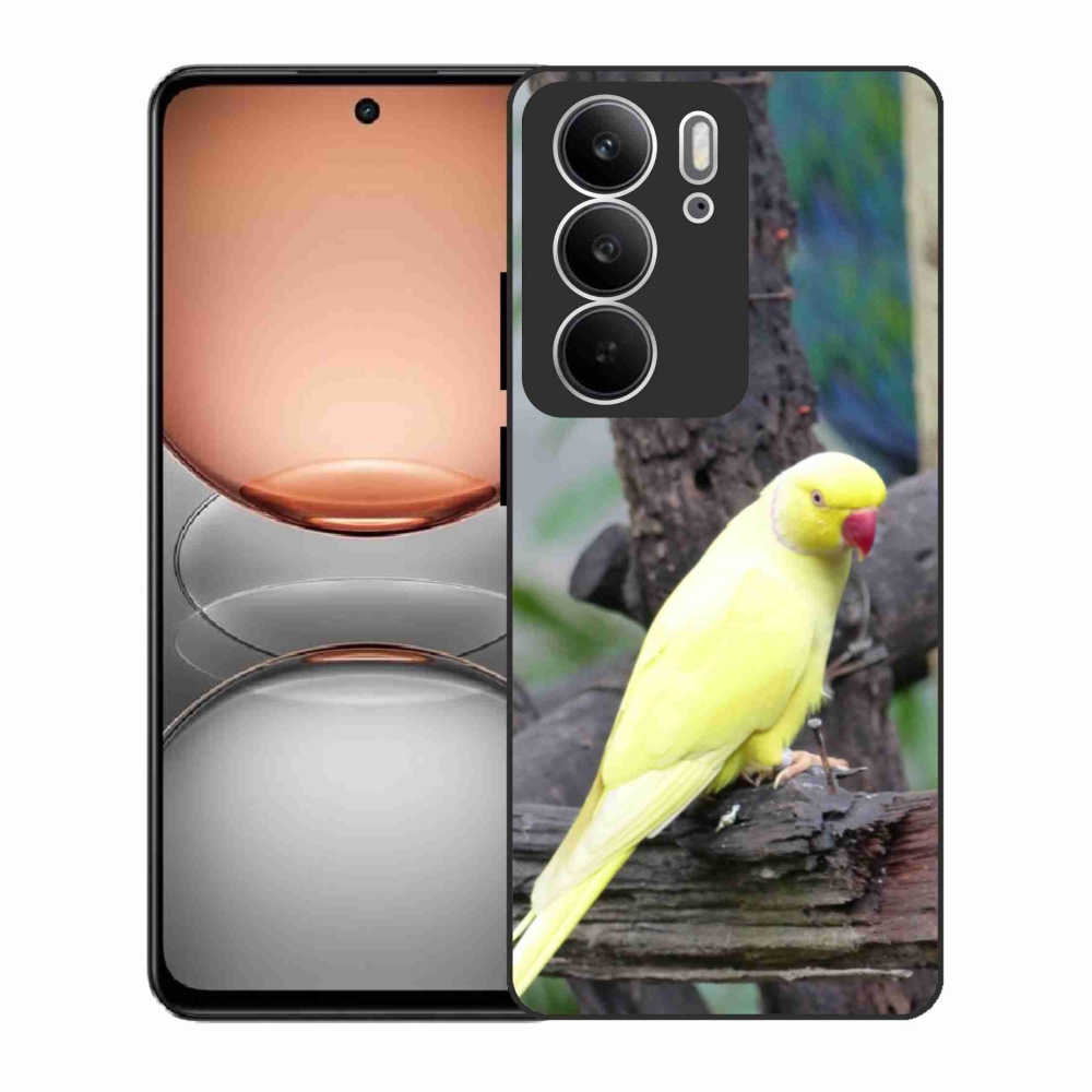 Gelový kryt mmCase na Realme C75 - papoušek alexandr žlutý
