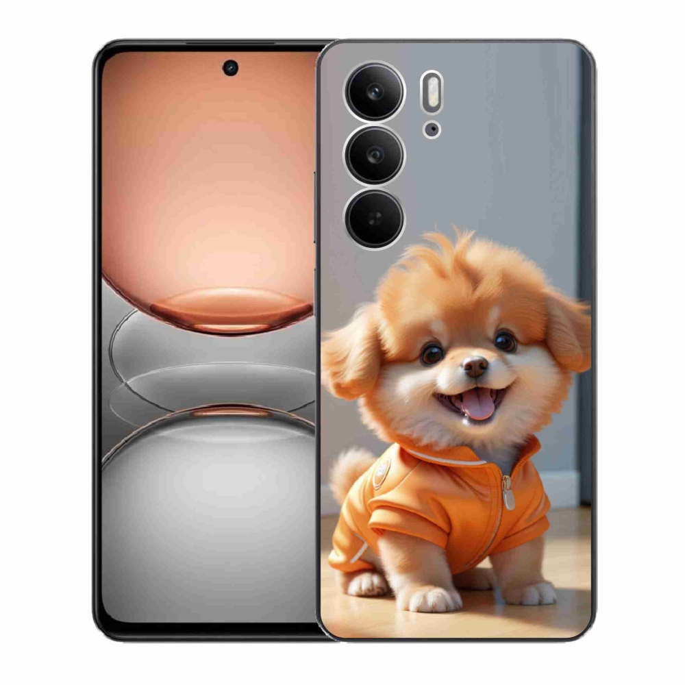 Gelový kryt mmCase na Realme C75 - roztomilý pomeranian v mikině