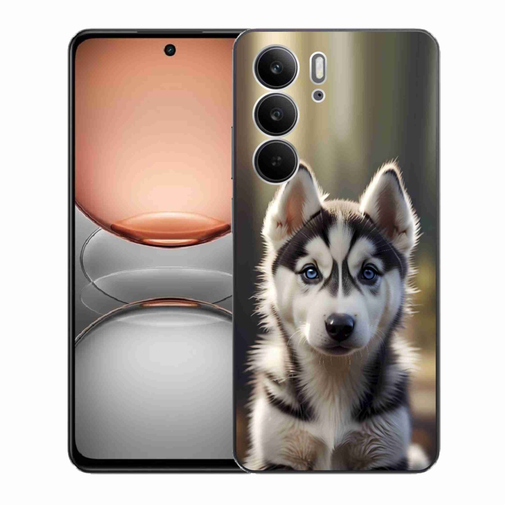 Gelový kryt mmCase na Realme C75 - roztomilý sibiřský husky