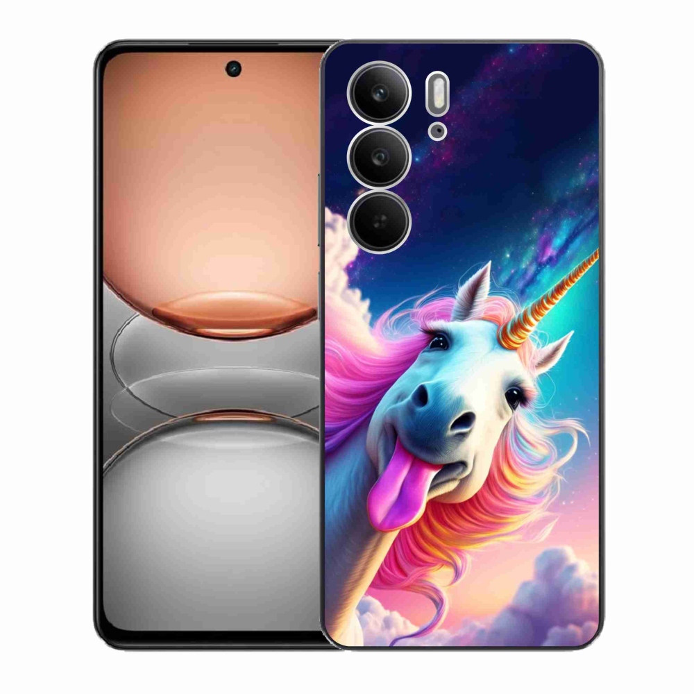 Gelový kryt mmCase na Realme C75 - šílený jednorožec