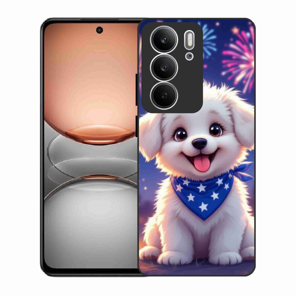 Gelový kryt mmCase na Realme C75 - slavnostní štěně