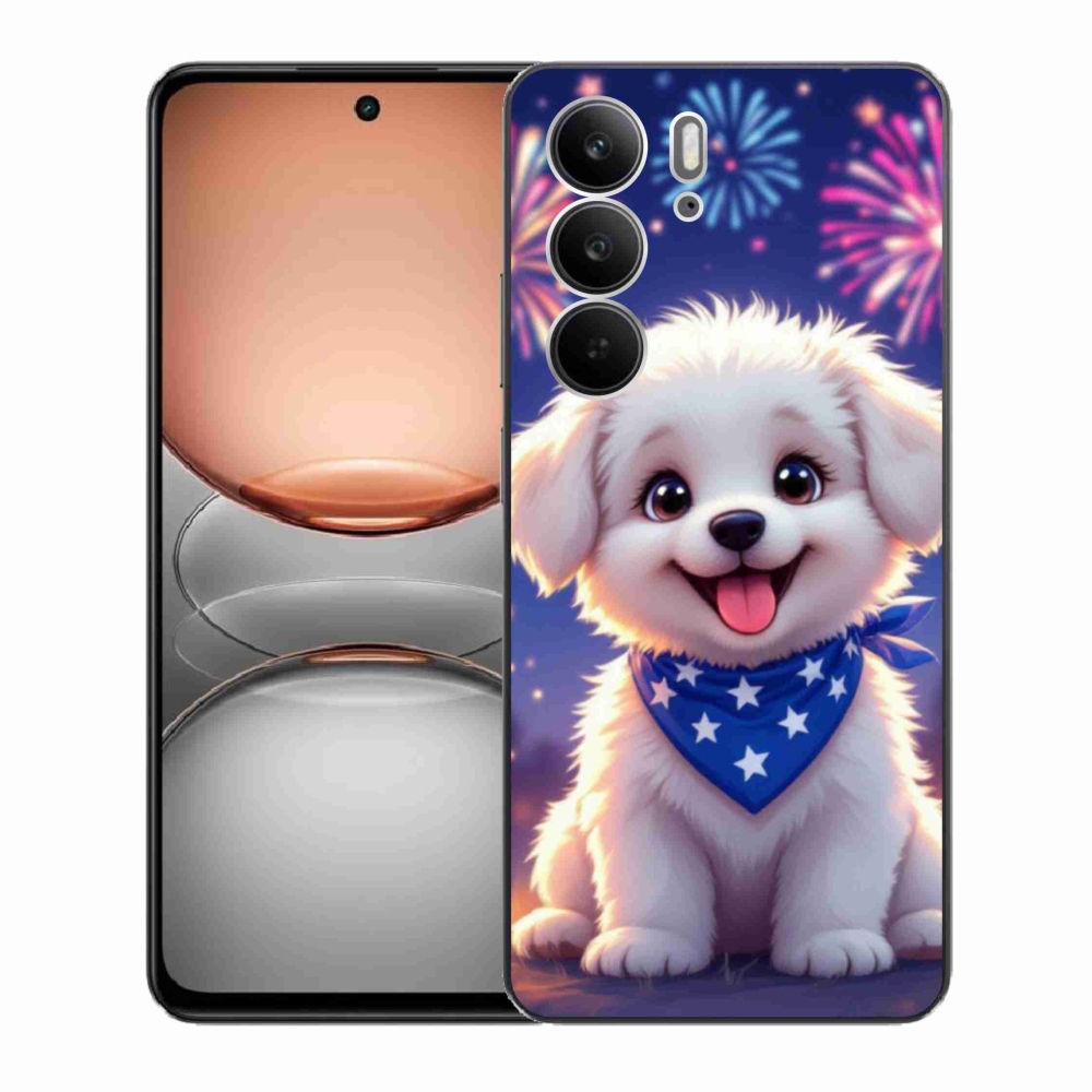 Gelový kryt mmCase na Realme C75 - slavnostní štěně