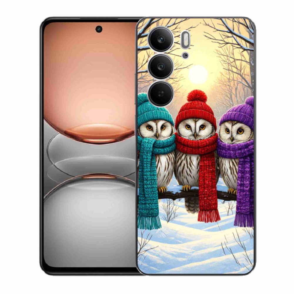 Gelový kryt mmCase na Realme C75 - soví přátelé