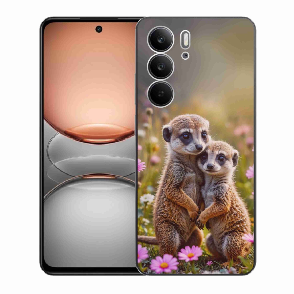 Gelový kryt mmCase na Realme C75 - surikatí duo