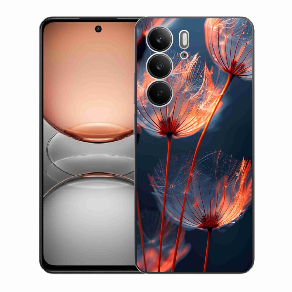 Gelový kryt mmCase na Realme C75 - světélkující chmýří