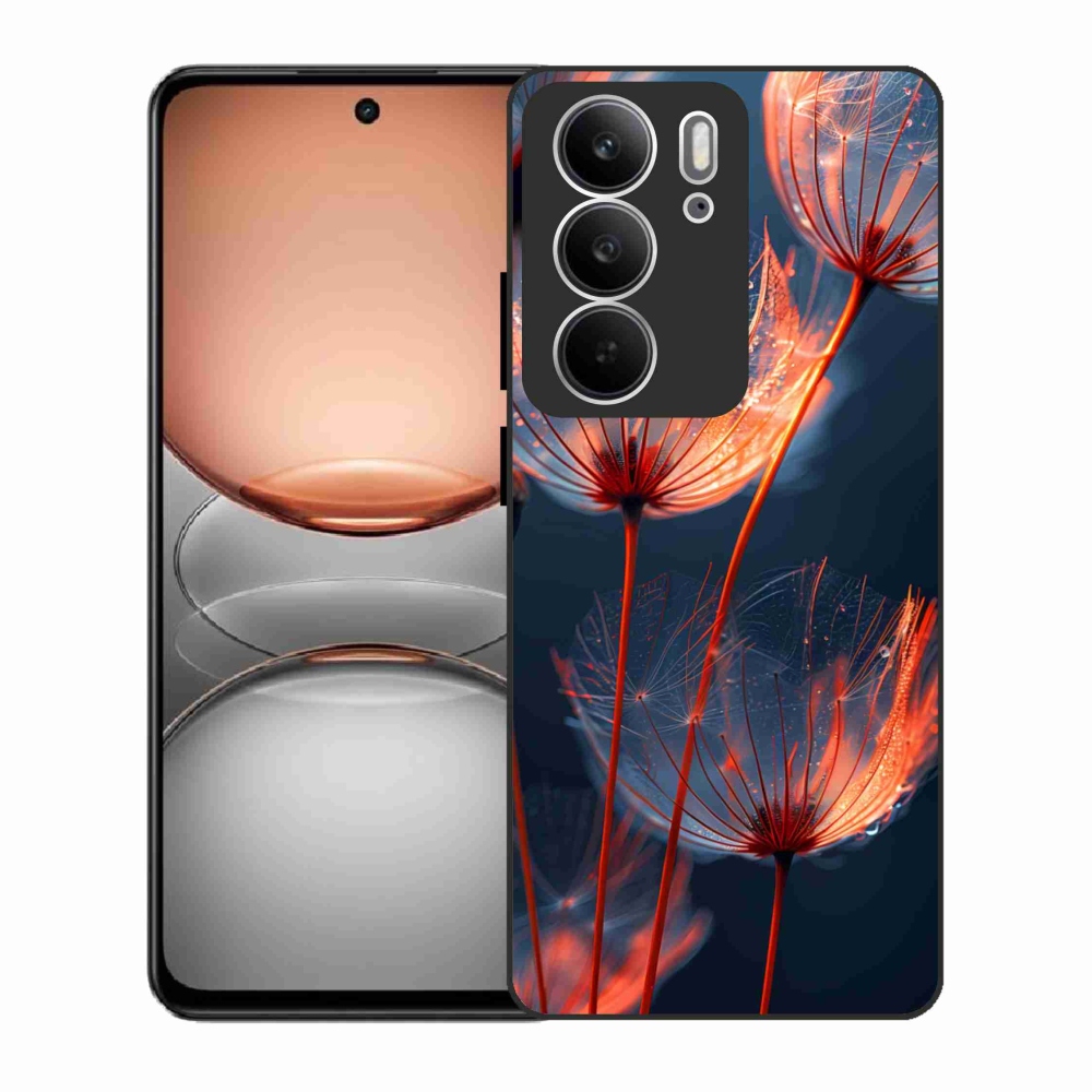 Gelový kryt mmCase na Realme C75 - světélkující chmýří