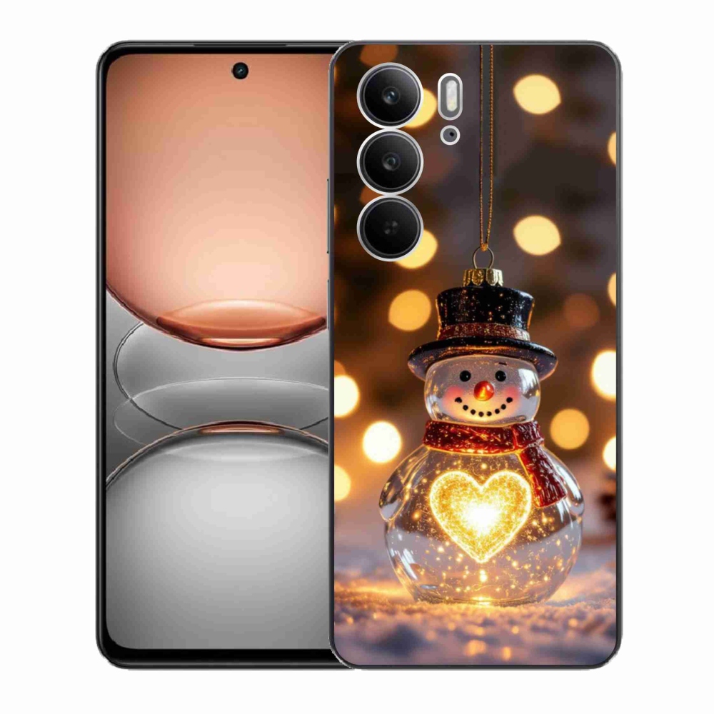 Gelový kryt mmCase na Realme C75 - svítící vánoční sněhulák