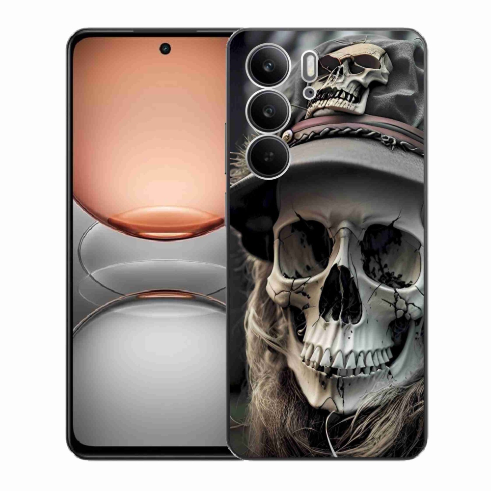 Gelový kryt mmCase na Realme C75 - temná lebka
