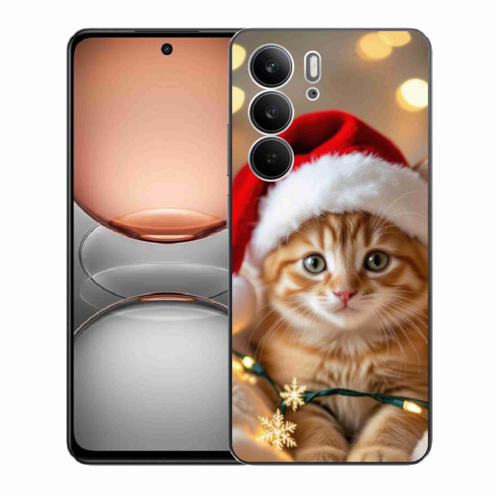 Gelový kryt mmCase na Realme C75 - vánoční kotě
