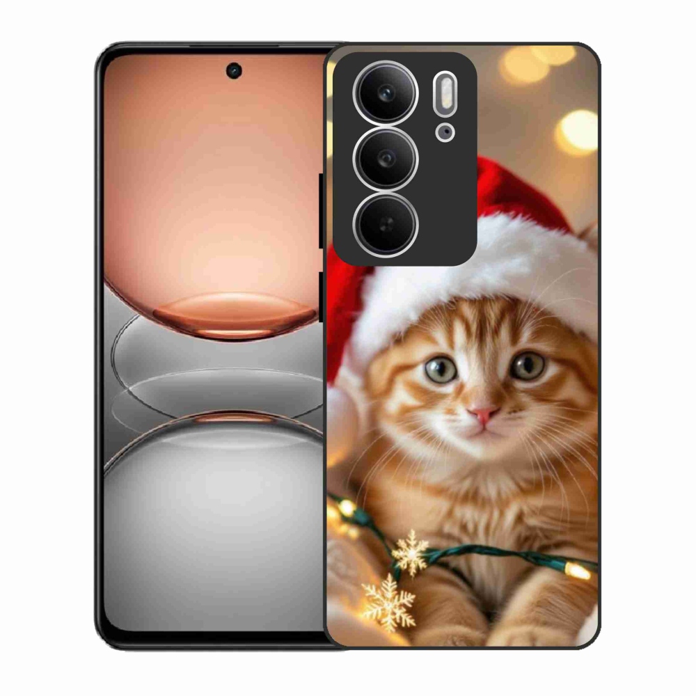 Gelový kryt mmCase na Realme C75 - vánoční kotě