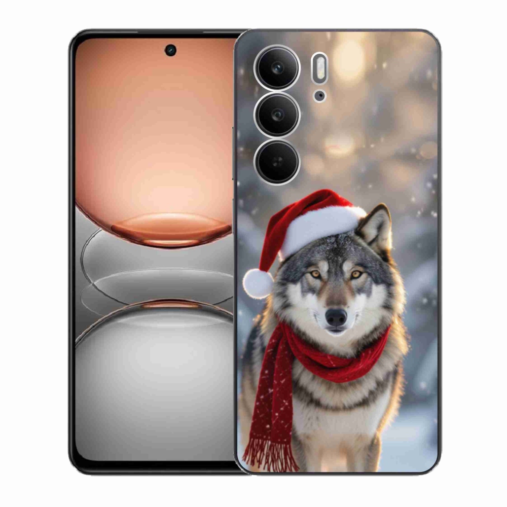 Gelový kryt mmCase na Realme C75 - vánoční vlk