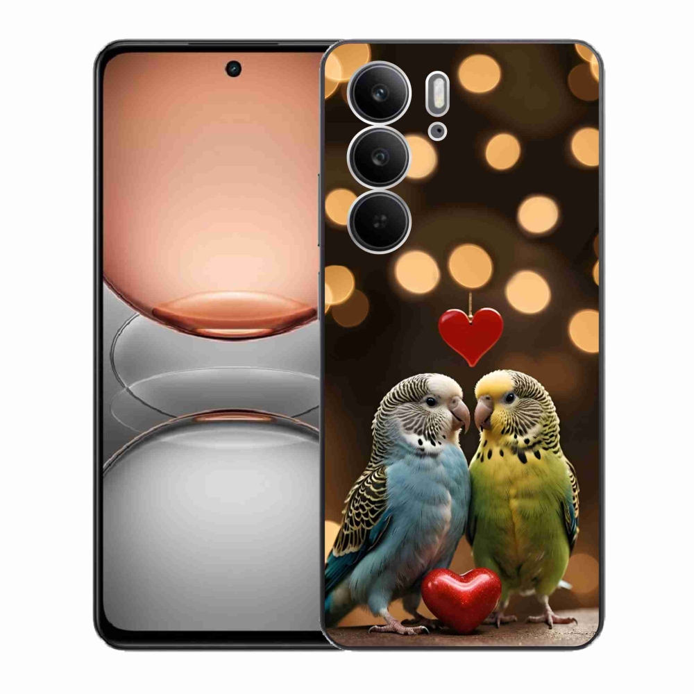 Gelový kryt mmCase na Realme C75 - zamilovaní papoušci