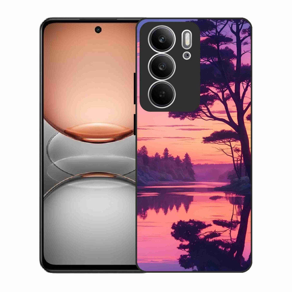 Gelový kryt mmCase na Realme C75 - západ slunce nad jezerem