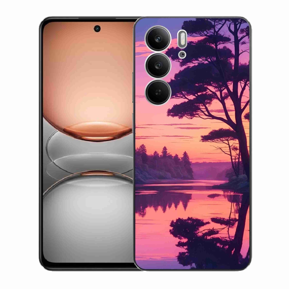 Gelový kryt mmCase na Realme C75 - západ slunce nad jezerem