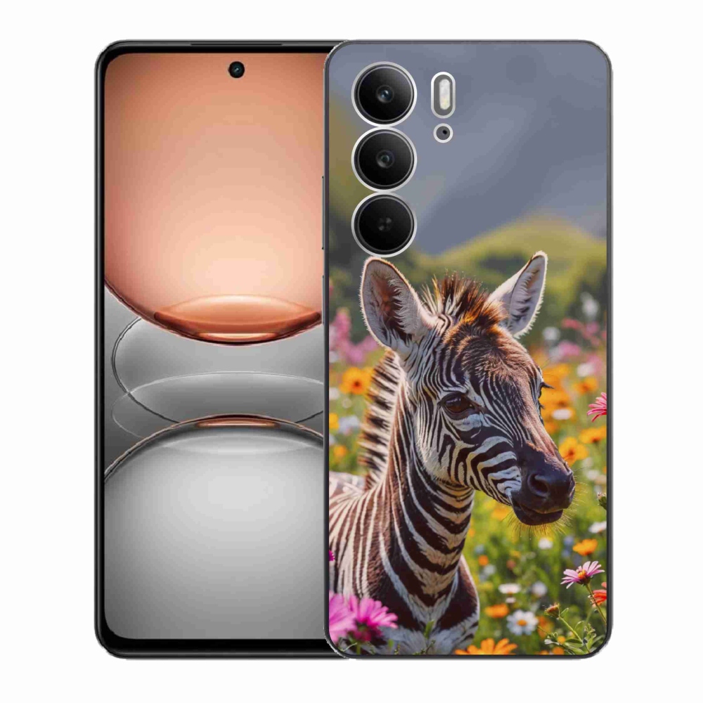 Gelový kryt mmCase na Realme C75 - zebra na louce