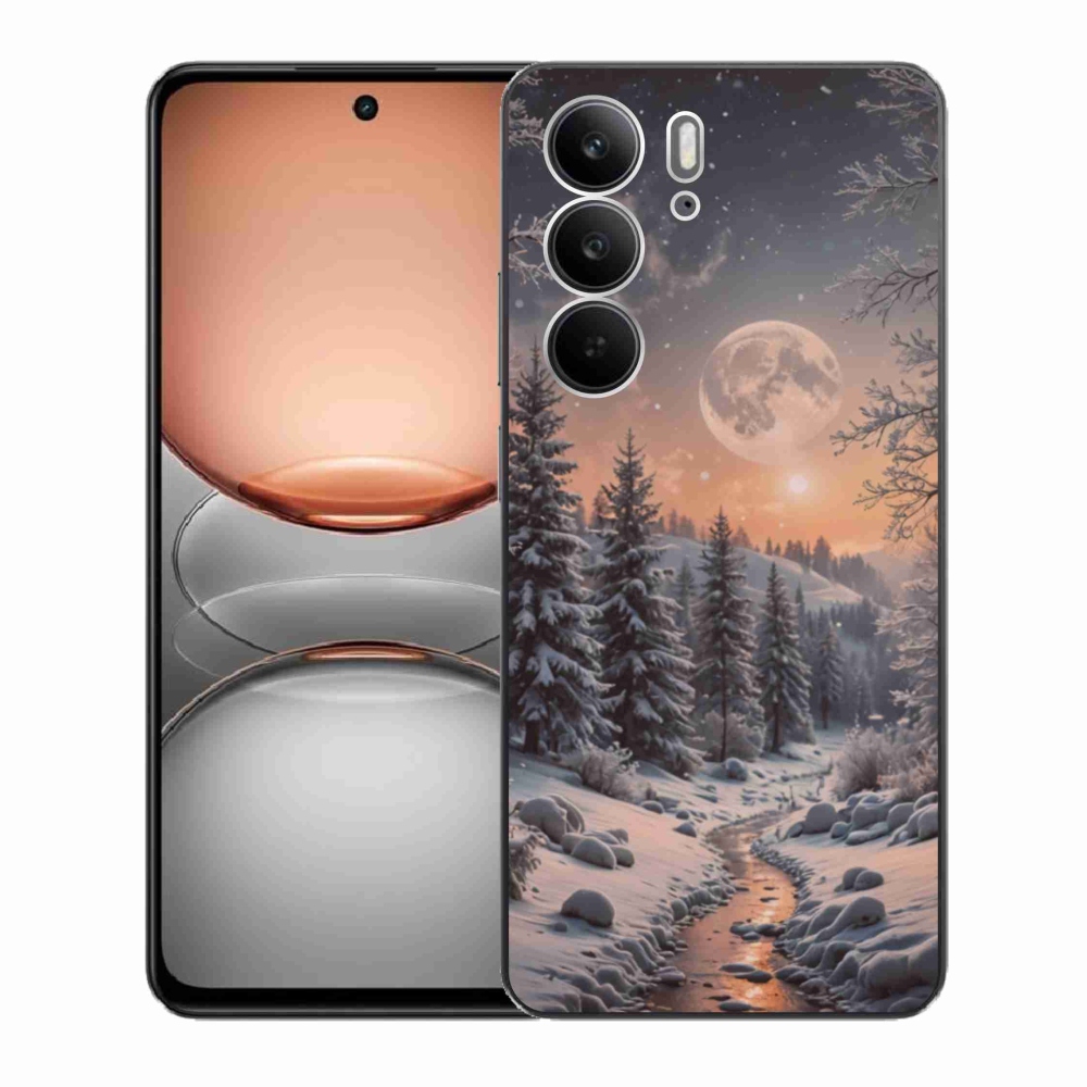 Gelový kryt mmCase na Realme C75 - zimní krajina 2