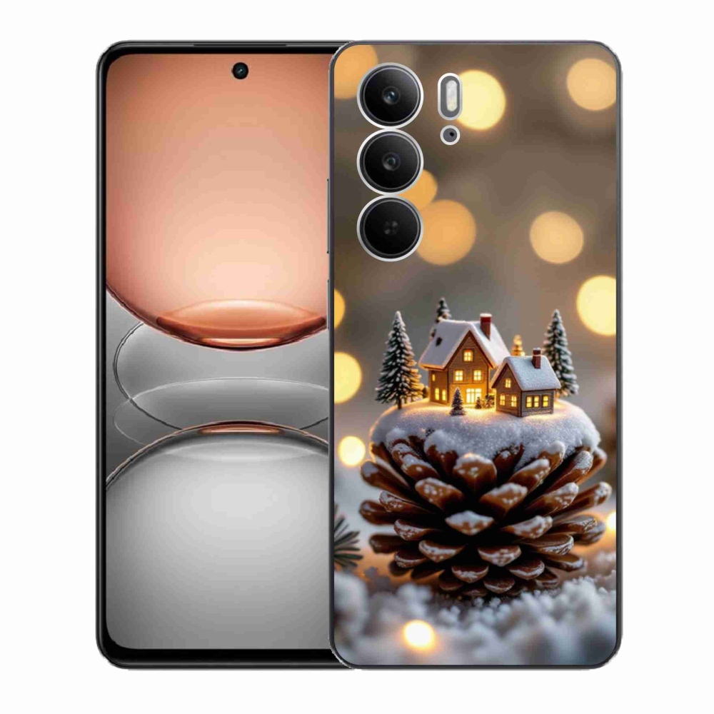 Gelový kryt mmCase na Realme C75 - zimní vesnička