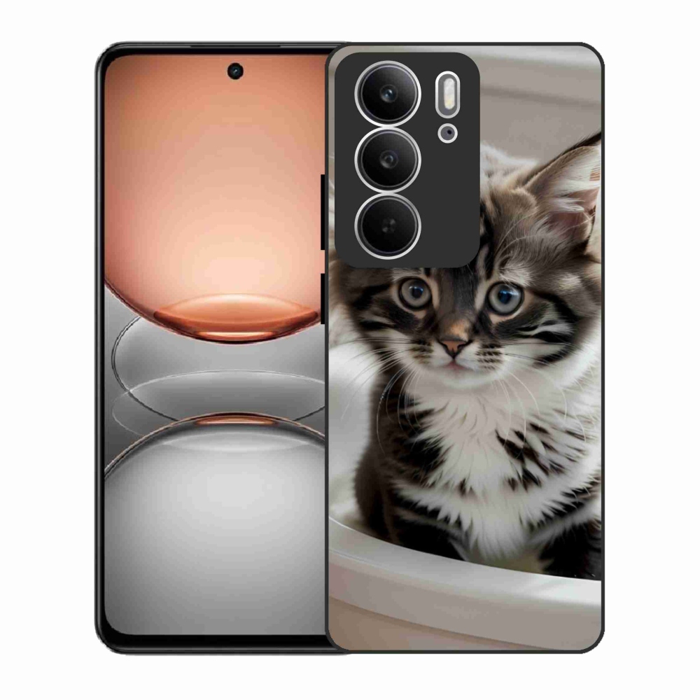 Gelový kryt mmCase na Realme C75 - zvědavé kotě