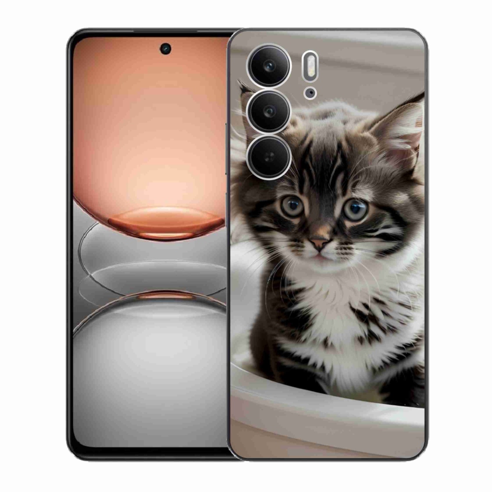 Gelový kryt mmCase na Realme C75 - zvědavé kotě